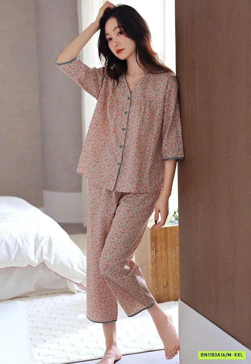 BỘ MẶC NHÀ HOẠ TIẾT CHO NỮ