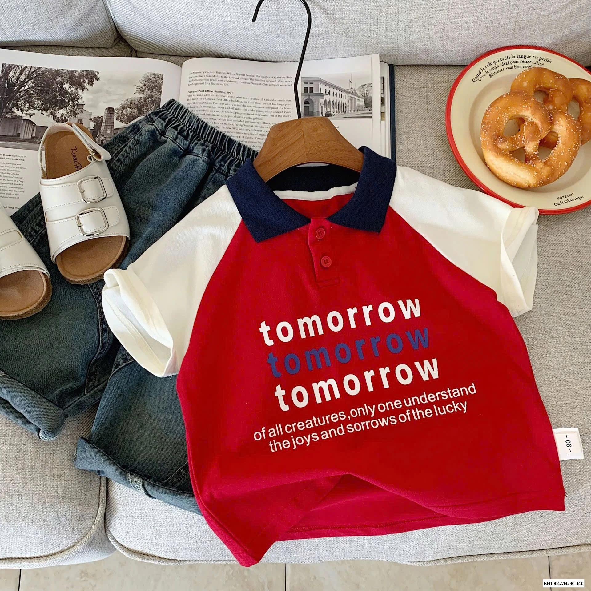 POLO ĐỎ PHỐI MÀU TAY