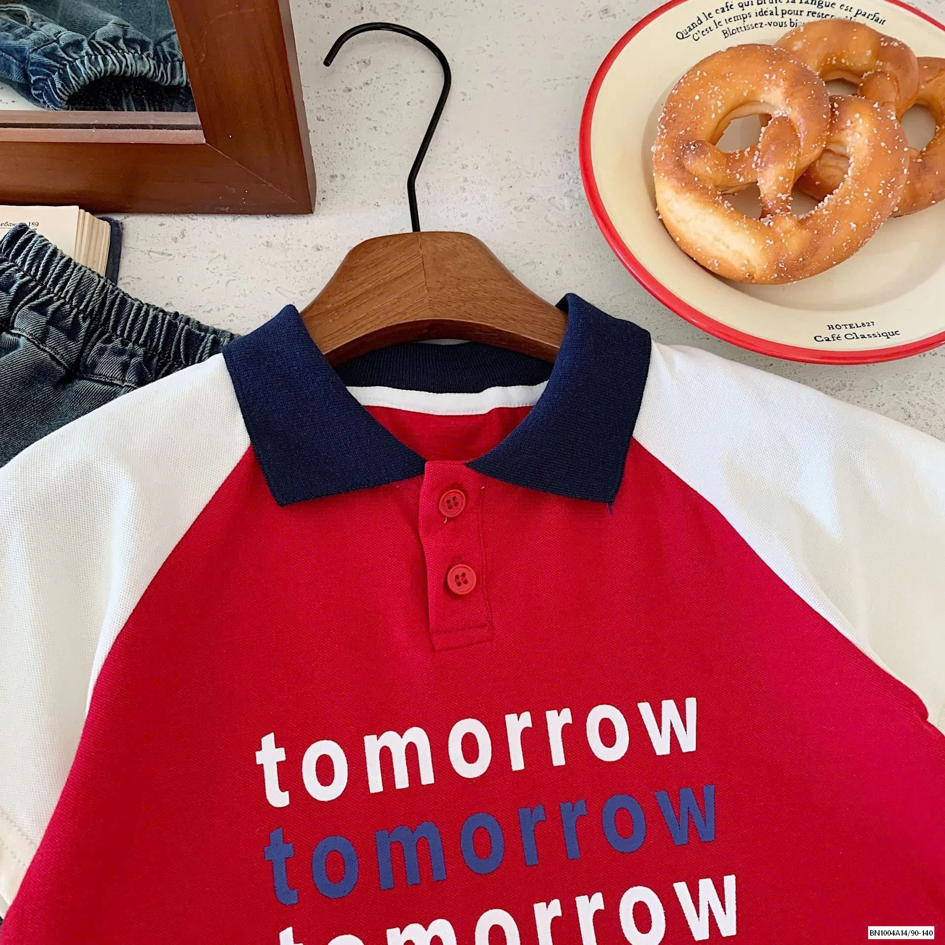 POLO ĐỎ PHỐI MÀU TAY