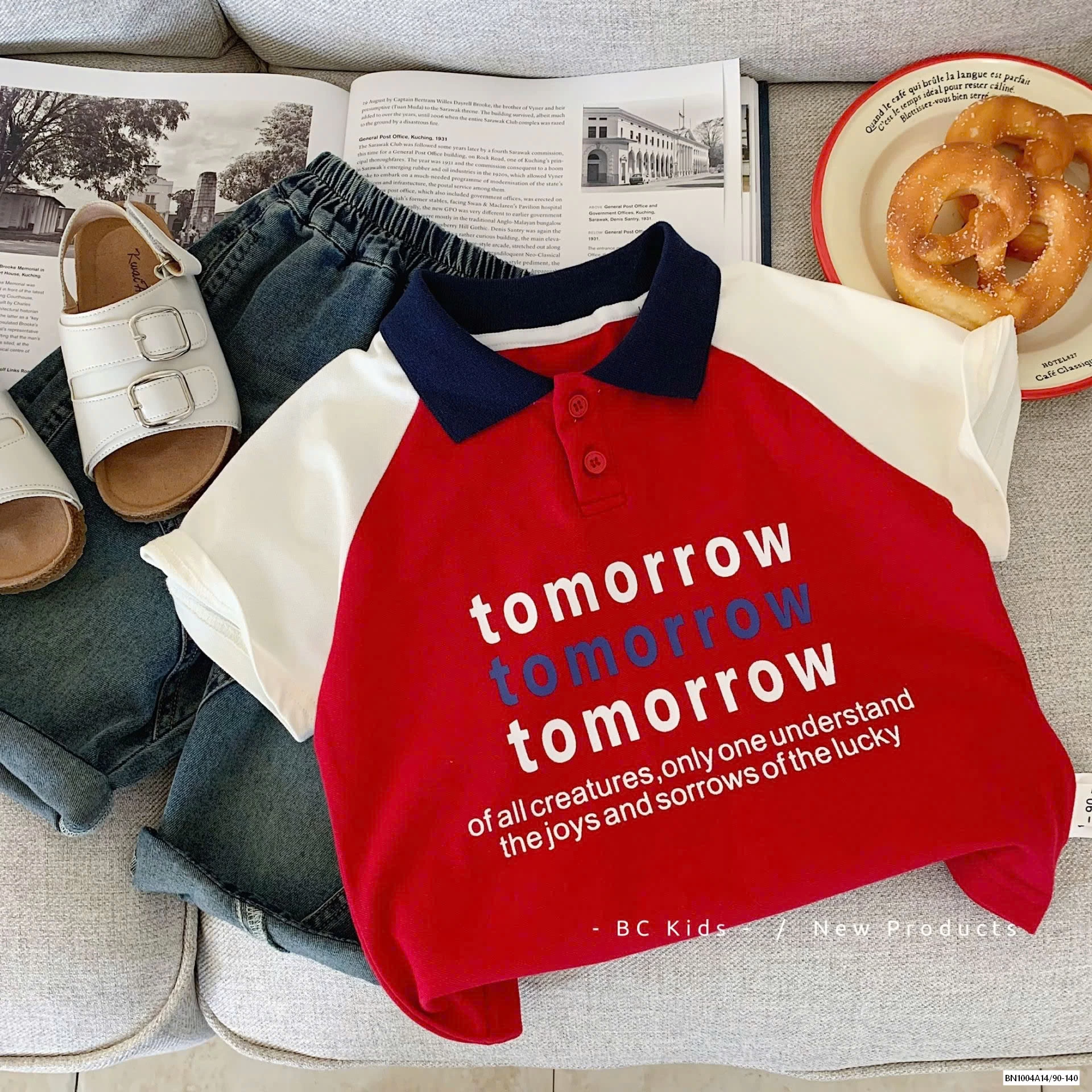 POLO ĐỎ PHỐI MÀU TAY