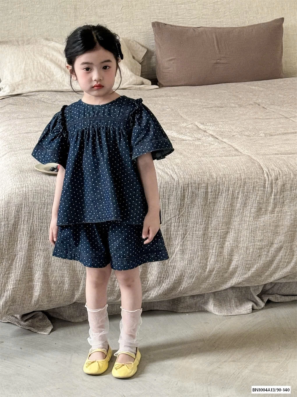 SÉT JEANS CHẤM BI KUTE