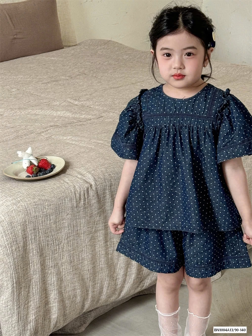 SÉT JEANS CHẤM BI KUTE