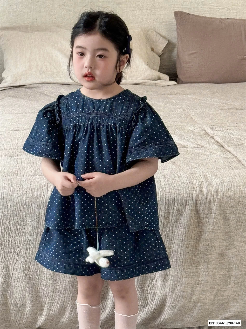 SÉT JEANS CHẤM BI KUTE