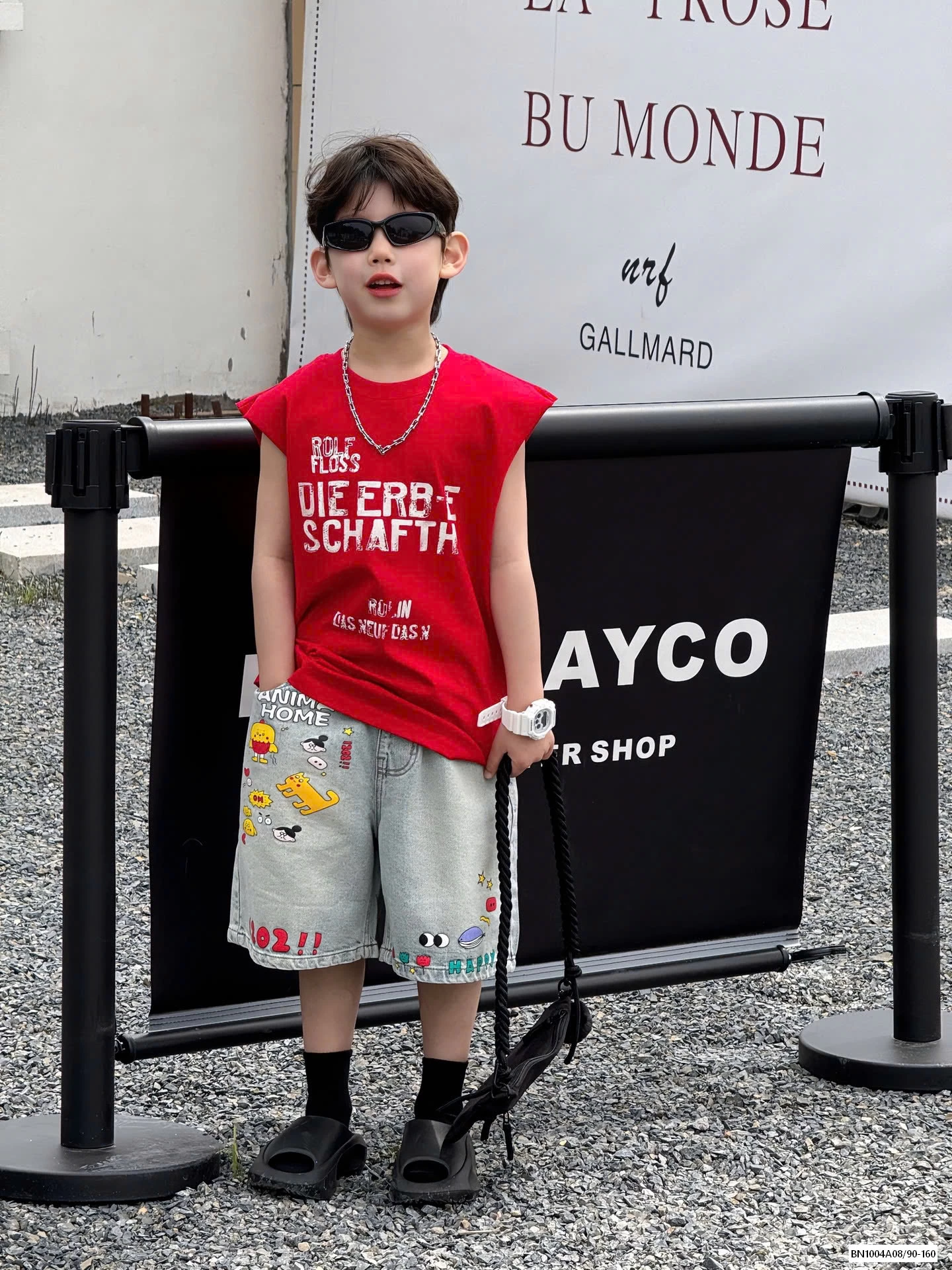 TANKTOP ĐỎ MIX SHORT JEANS TAIRU