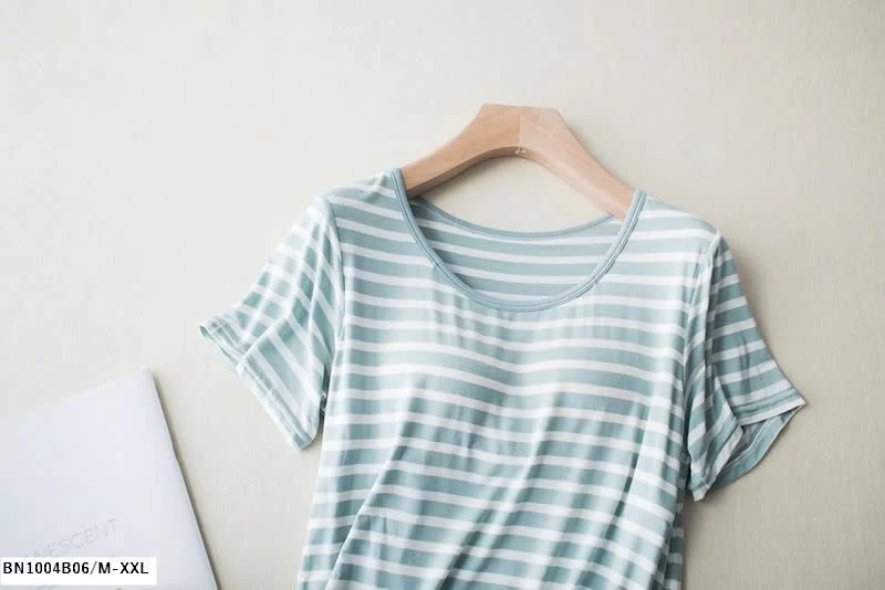 BỘ MẶC NHÀ ÁO KẺ KÈM ĐỆM NGỰC