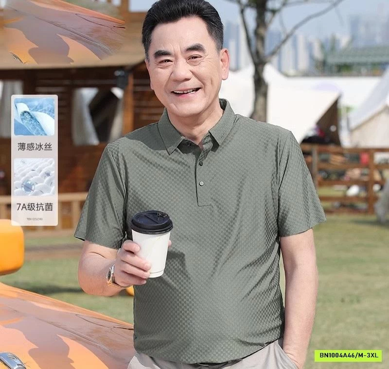 ÁO POLO LỤA BĂNG TRUNG NIÊN