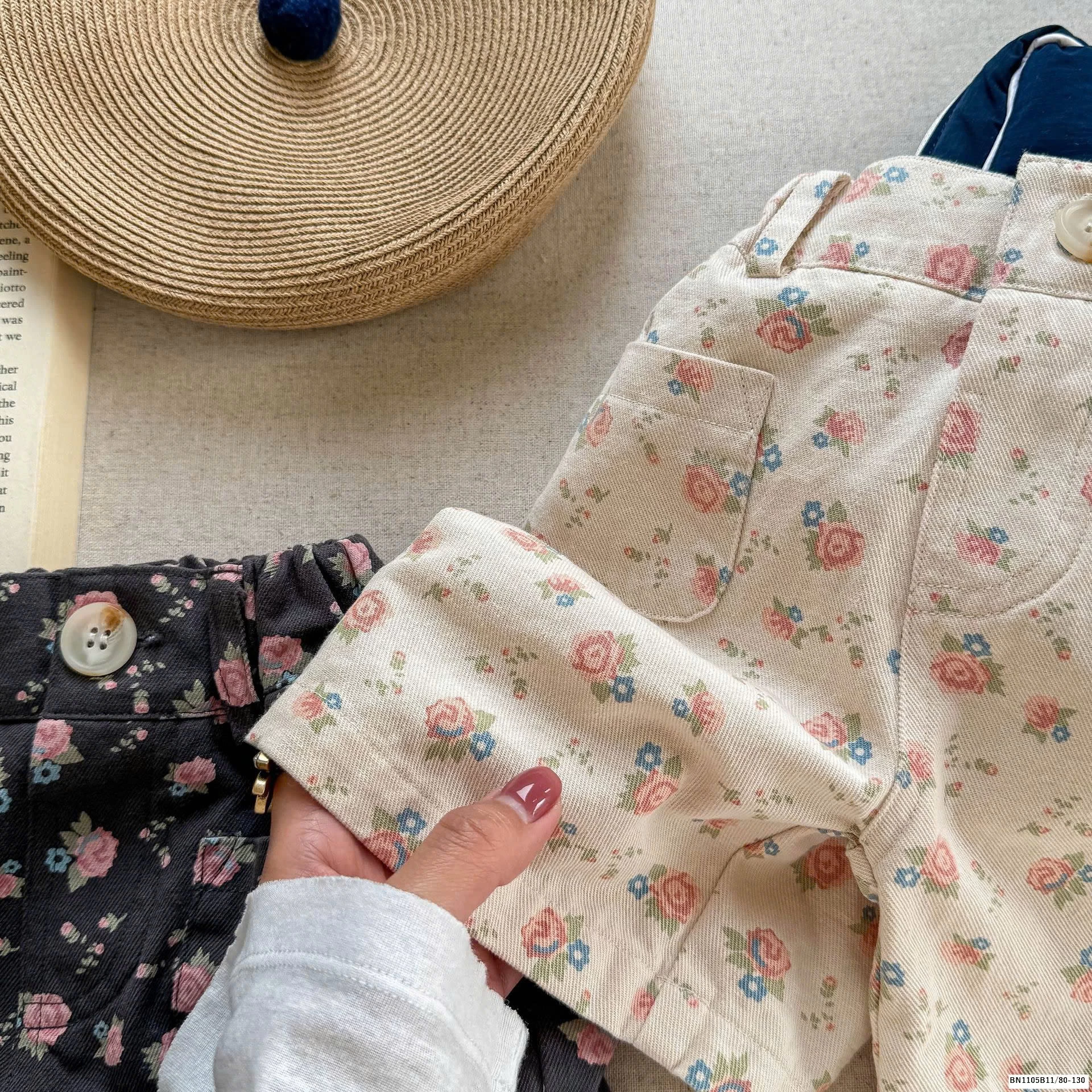 QUẦN SHORT JEAN HOA HỒNG CẠP CAO