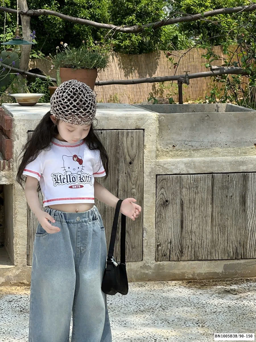 QUẦN JEAN SUÔNG HELLO KITTY