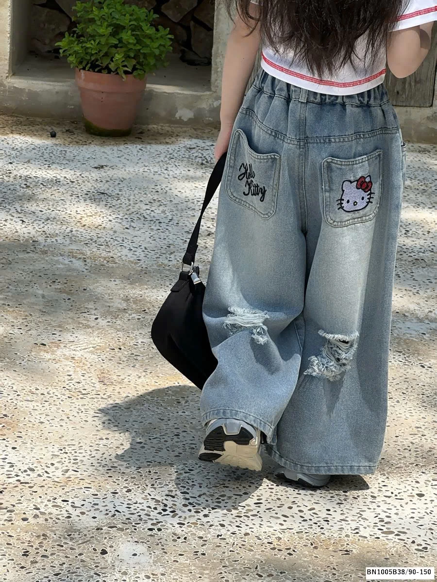 QUẦN JEAN SUÔNG HELLO KITTY