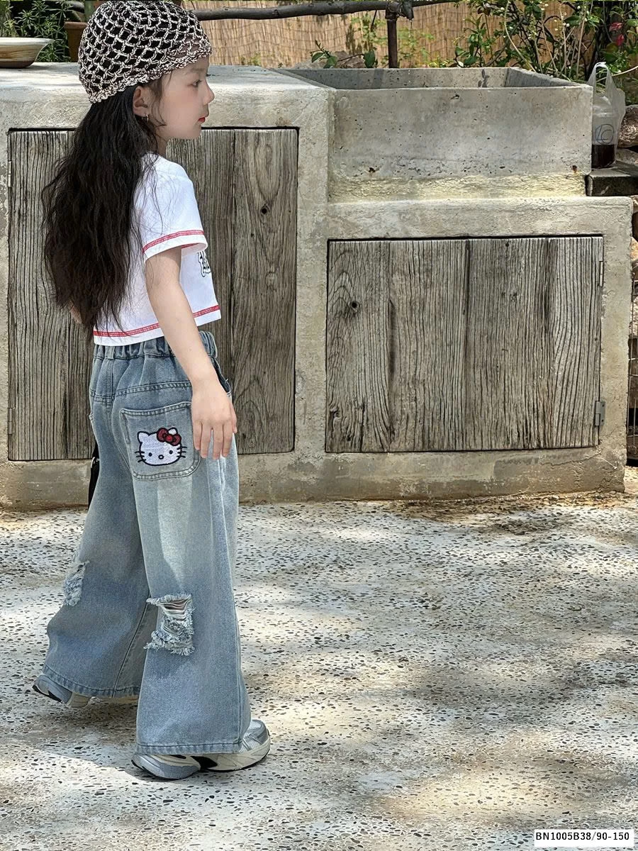 QUẦN JEAN SUÔNG HELLO KITTY