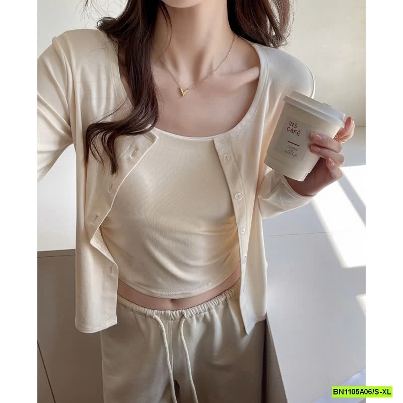 SÉT ÁO 2 DÂY+CARDIGAN MỎNG