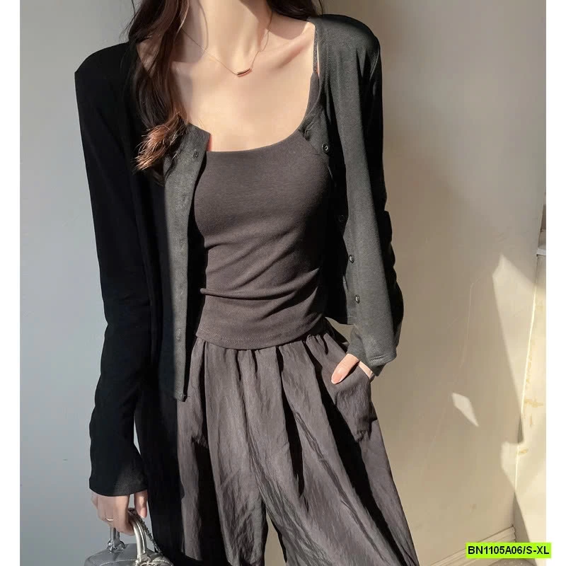 SÉT ÁO 2 DÂY+CARDIGAN MỎNG