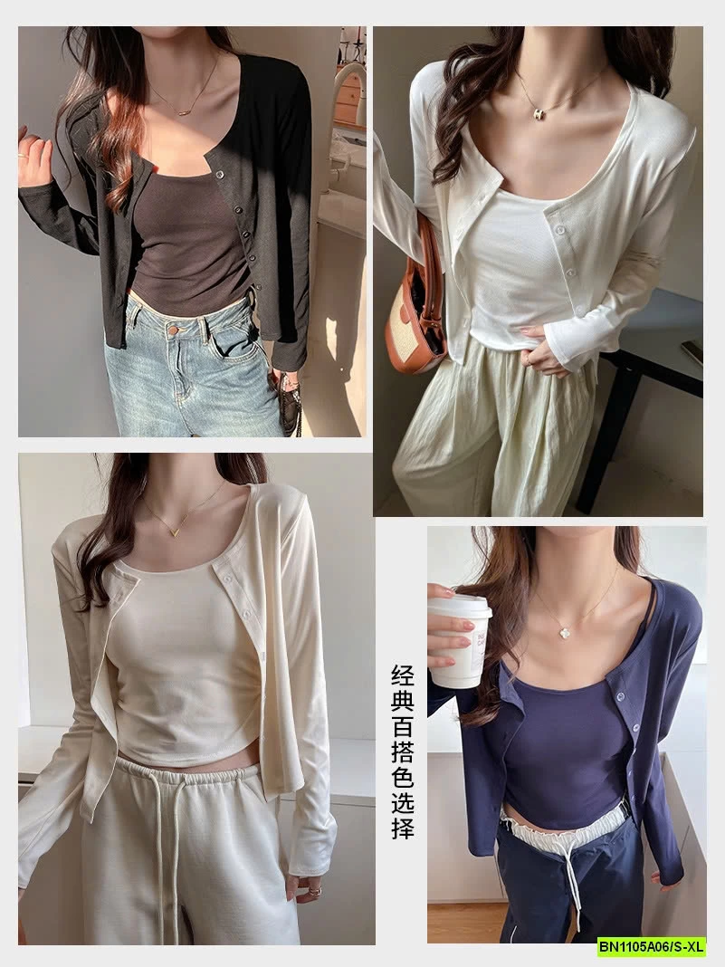 SÉT ÁO 2 DÂY+CARDIGAN MỎNG