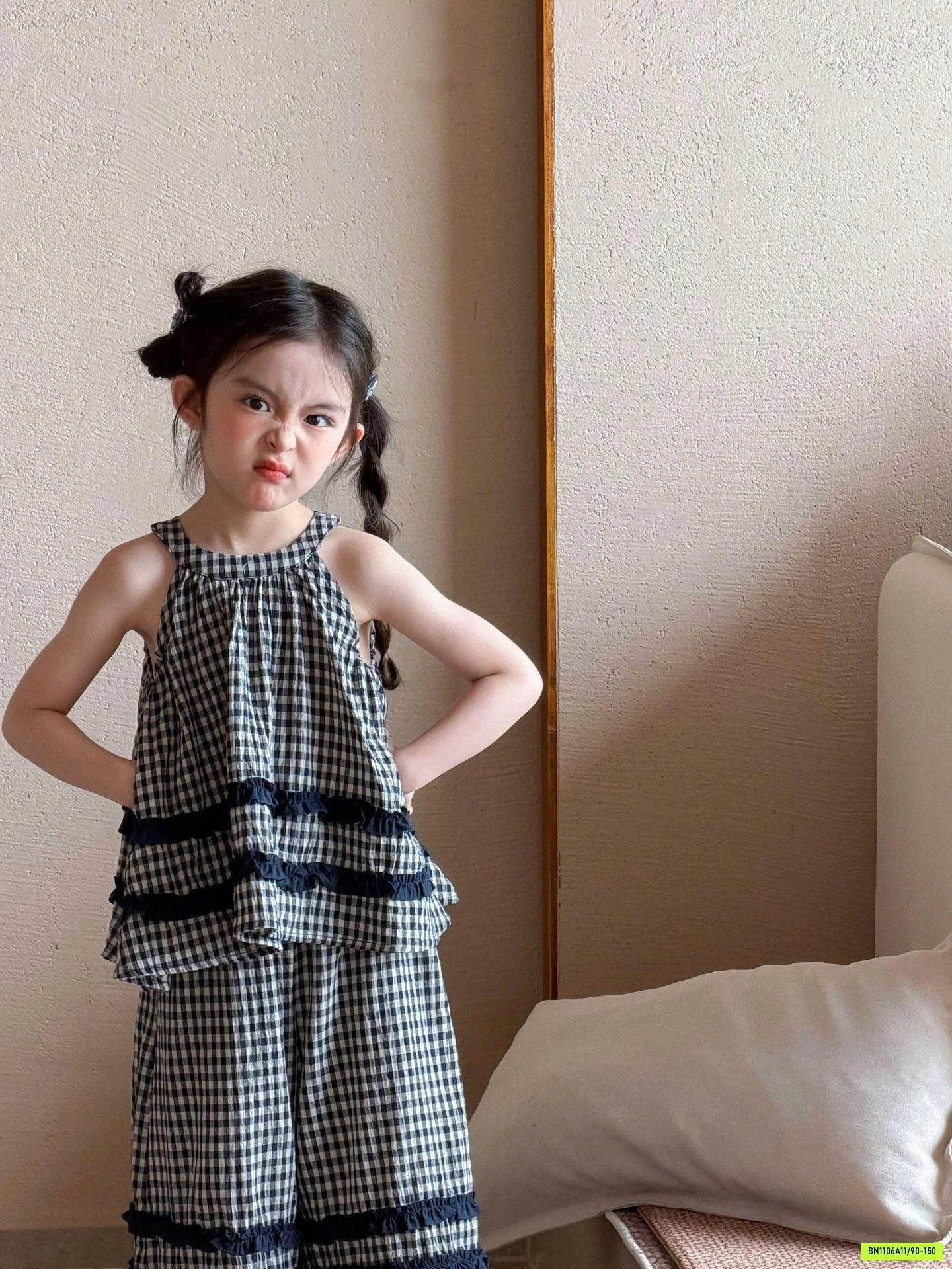 SET ÁO YẾM CARO MIX QUẦN SUÔNG