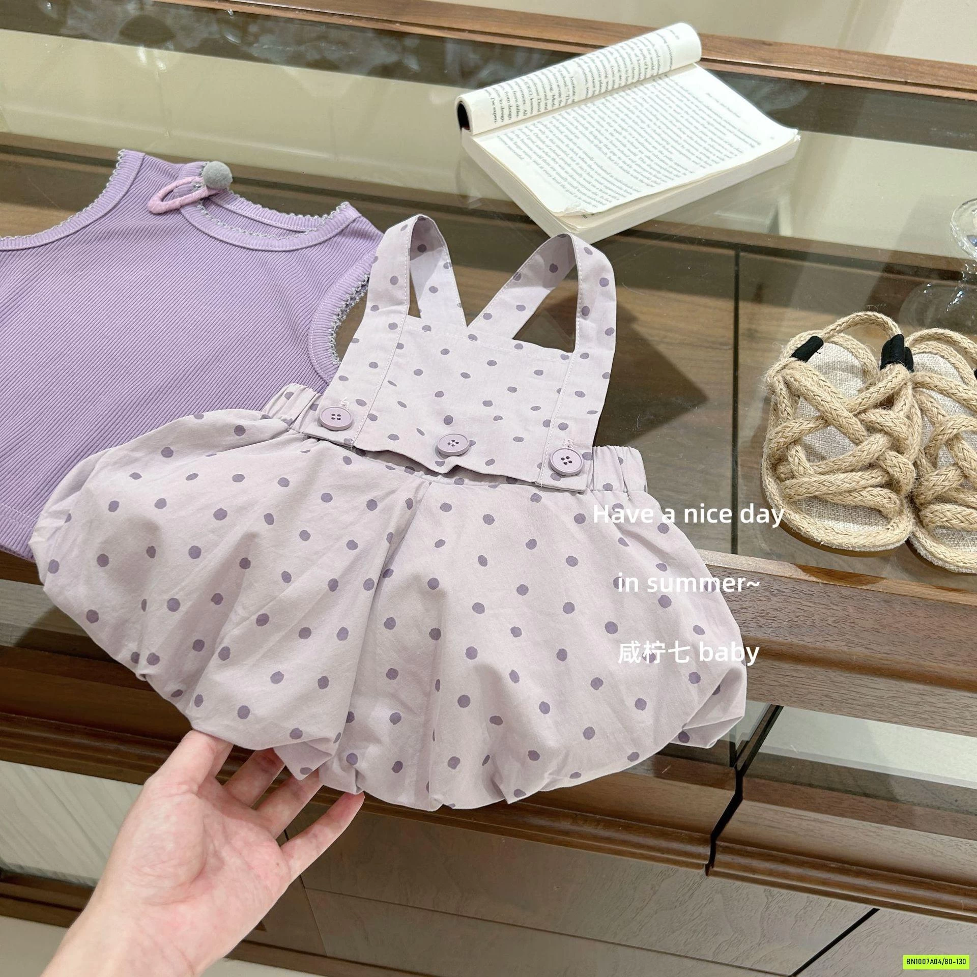 SÉT YẾM TÍM MIX ÁO SÁT NÁCH TBABY