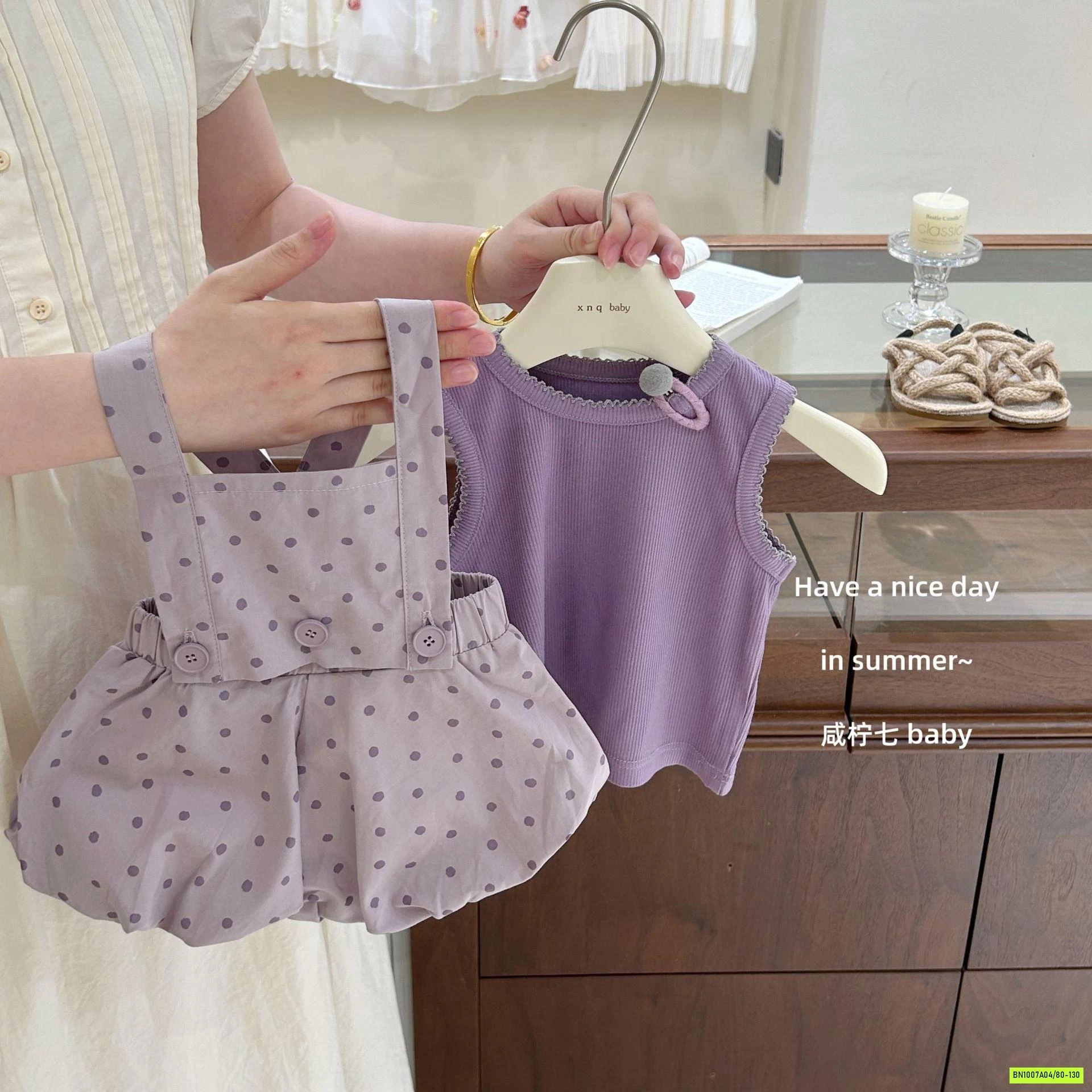 SÉT YẾM TÍM MIX ÁO SÁT NÁCH TBABY