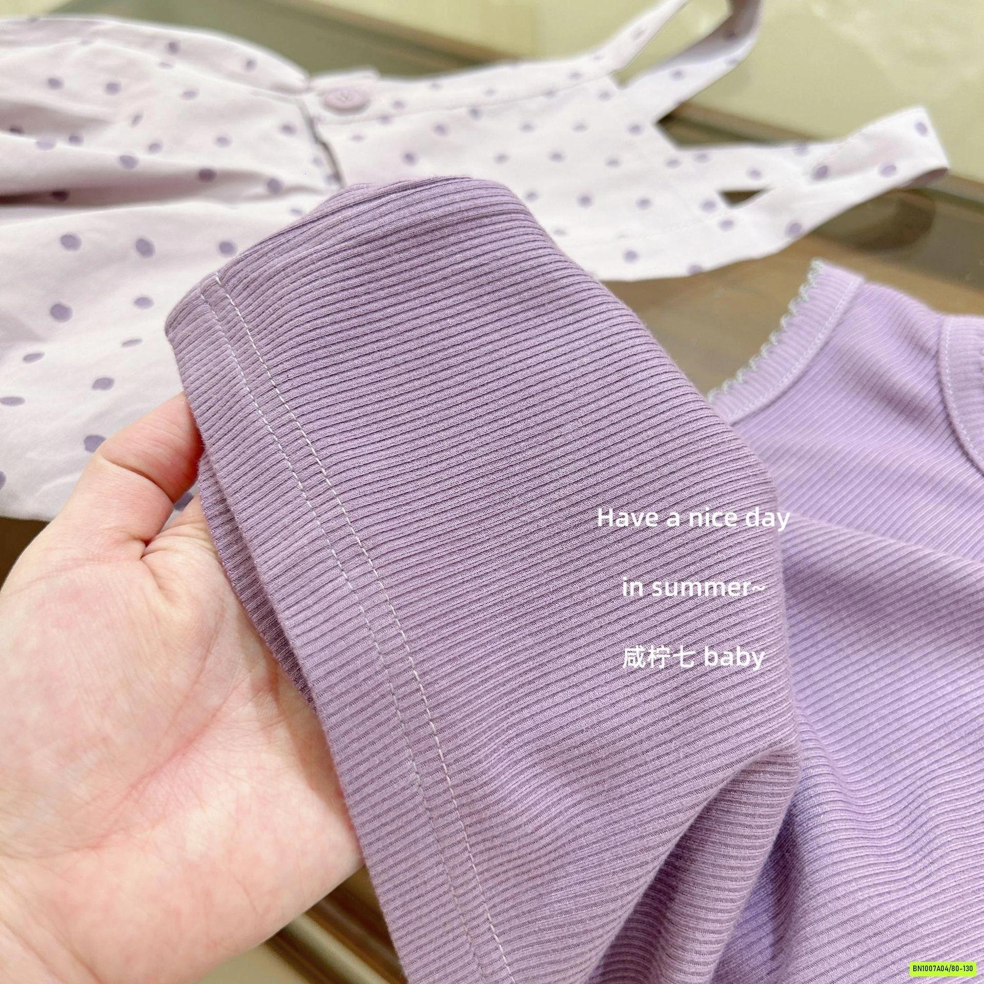 SÉT YẾM TÍM MIX ÁO SÁT NÁCH TBABY