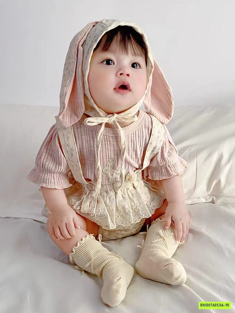 SÉT ROMPER THỎ 3 CHI TIẾT HOA NHÍ