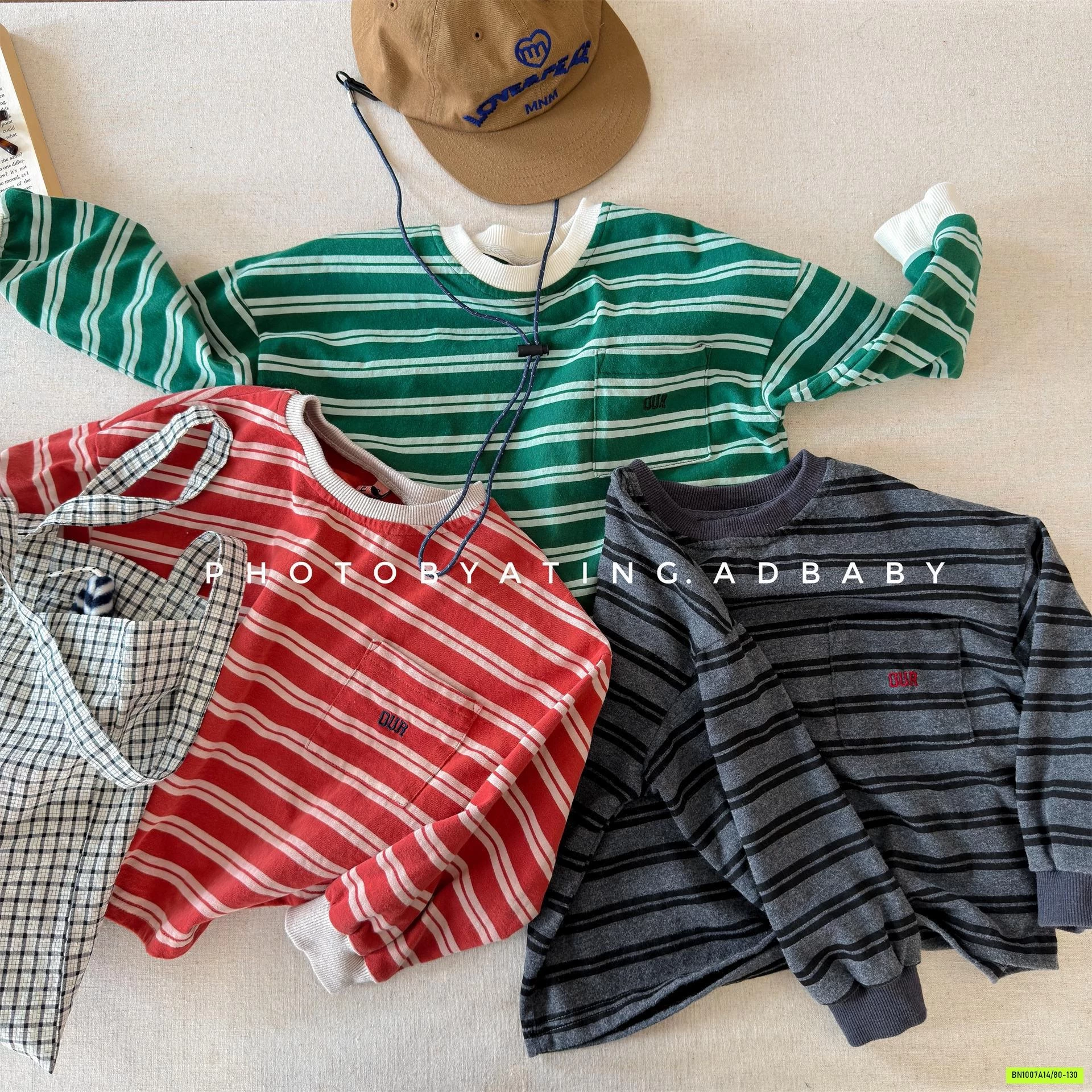 ÁO THUN KẺ TÚI NGỰC 7082 ADBABY