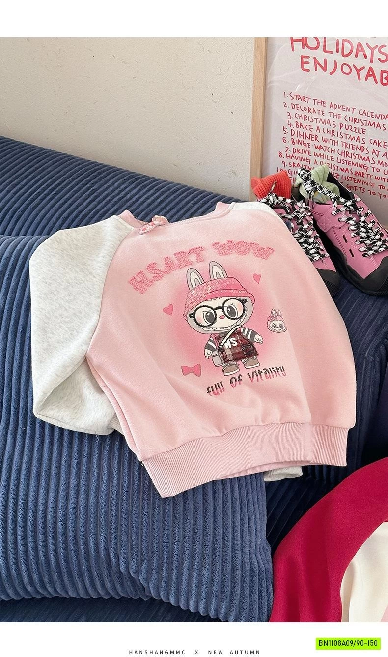 ÁO NỈ LABUBU PHỐI MÀU TAY