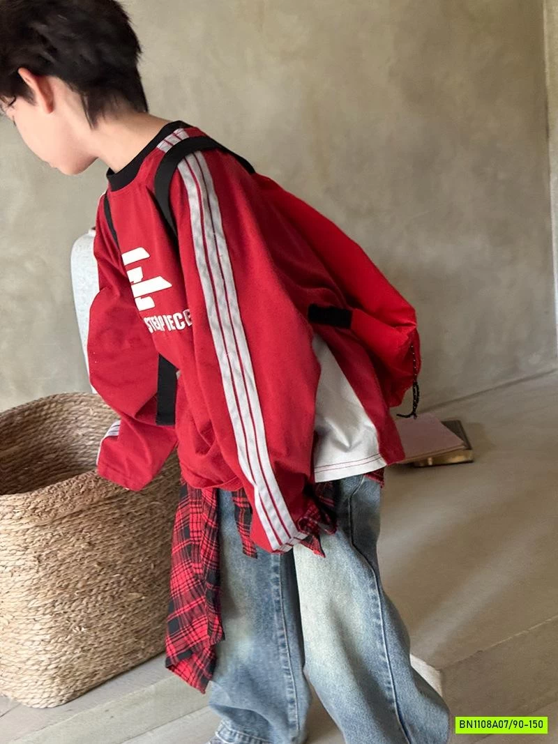 ÁO THUN SỌC VAI IN NỔI