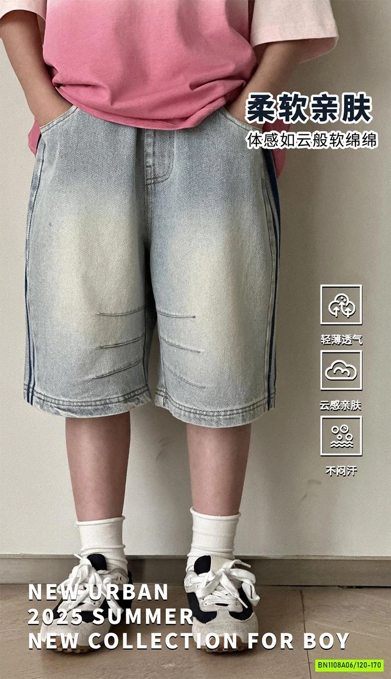 SHORT JEANS SỌC BÊN SZ ĐẠI