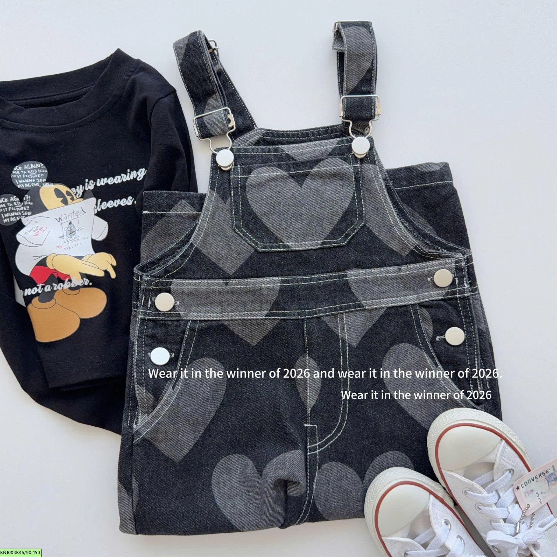 QUẦN YẾM JEAN TRÁI TYM T&Qkids
