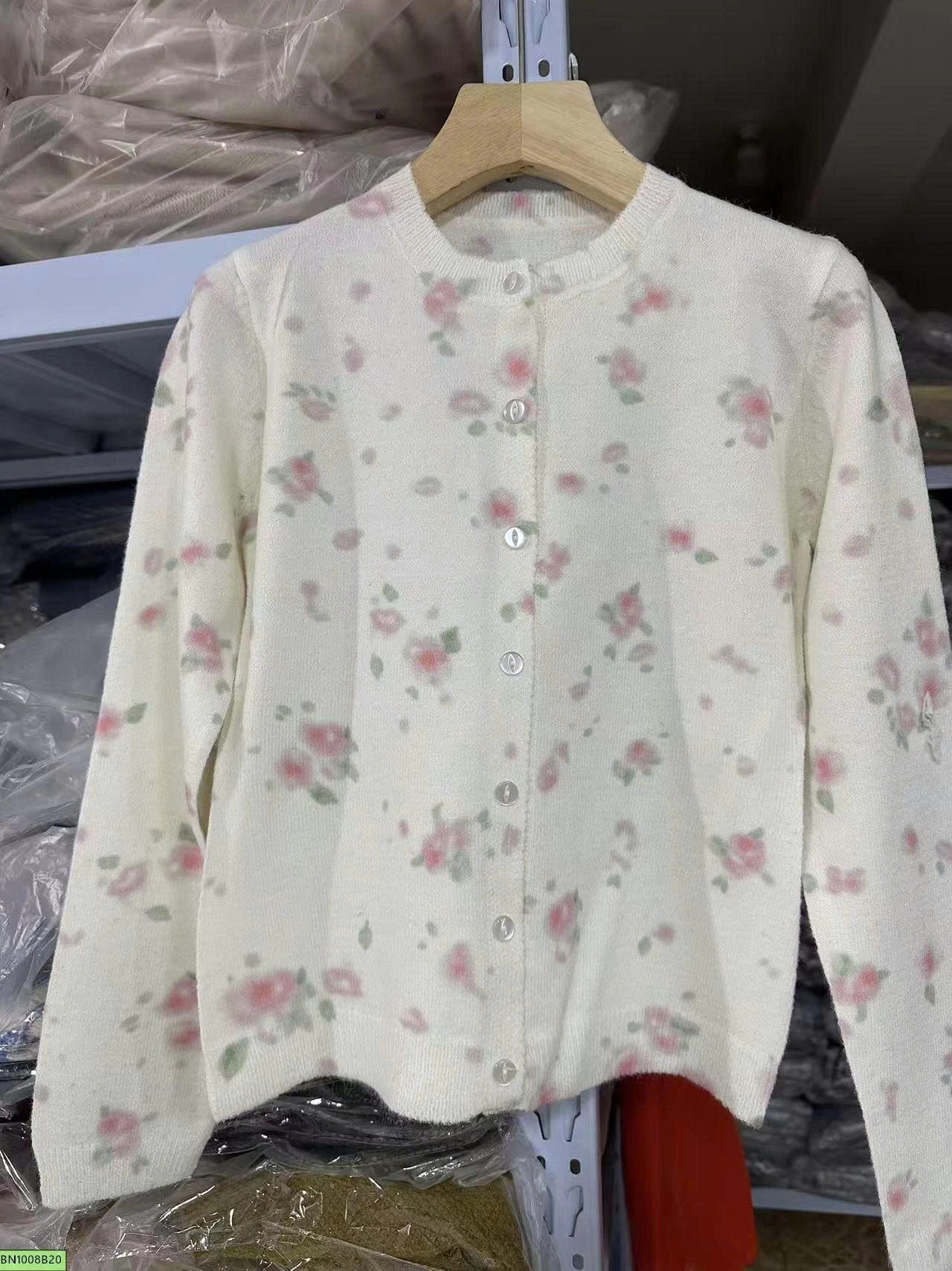 ÁO CARDIGAN LEN MỎNG IN HOA MÙA THU