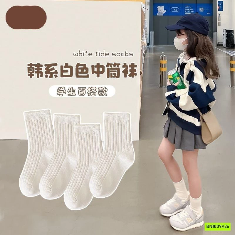 SÉT 4 ĐÔI TẤT CAO CỔ TRƠN MÀU