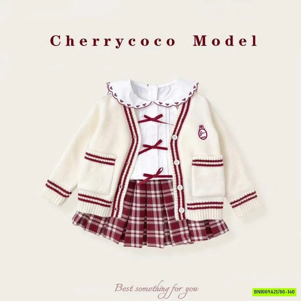 SÉT NỮ SINH TRẮNG ĐỎ CHERRYOCO