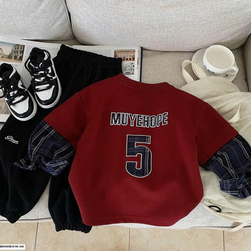 ÁO NỎ ĐỎ SỐ 5 TAY NỐI