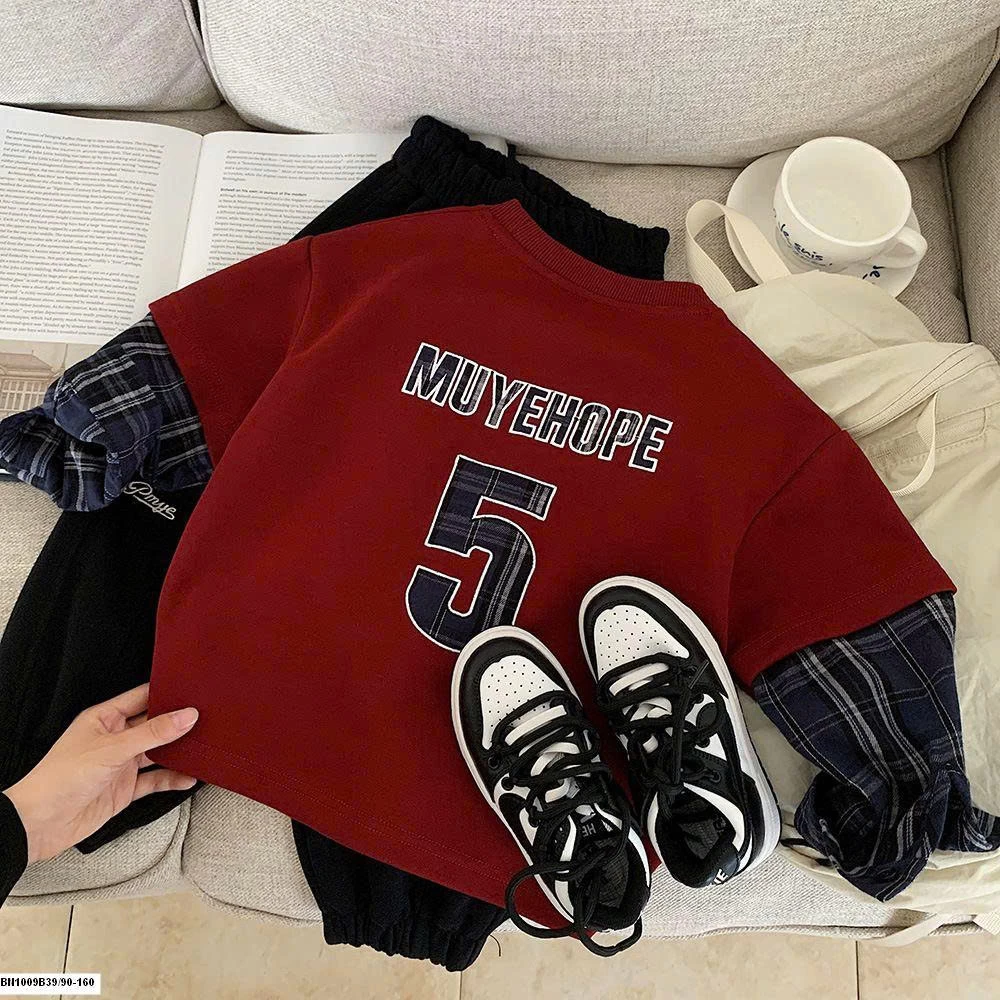 ÁO NỎ ĐỎ SỐ 5 TAY NỐI