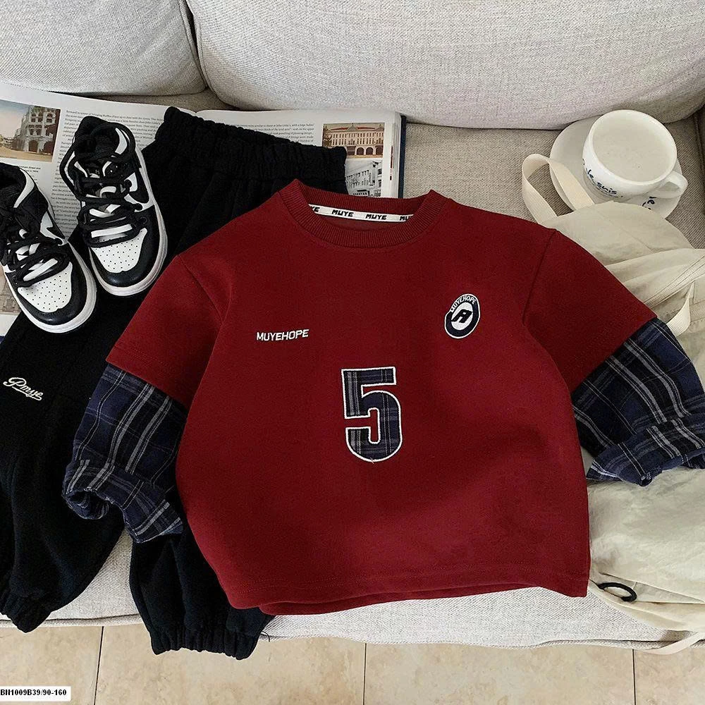 ÁO NỎ ĐỎ SỐ 5 TAY NỐI