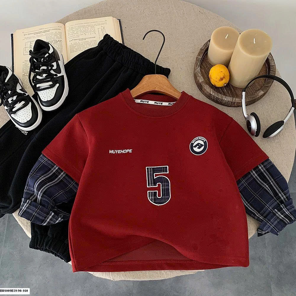 ÁO NỎ ĐỎ SỐ 5 TAY NỐI