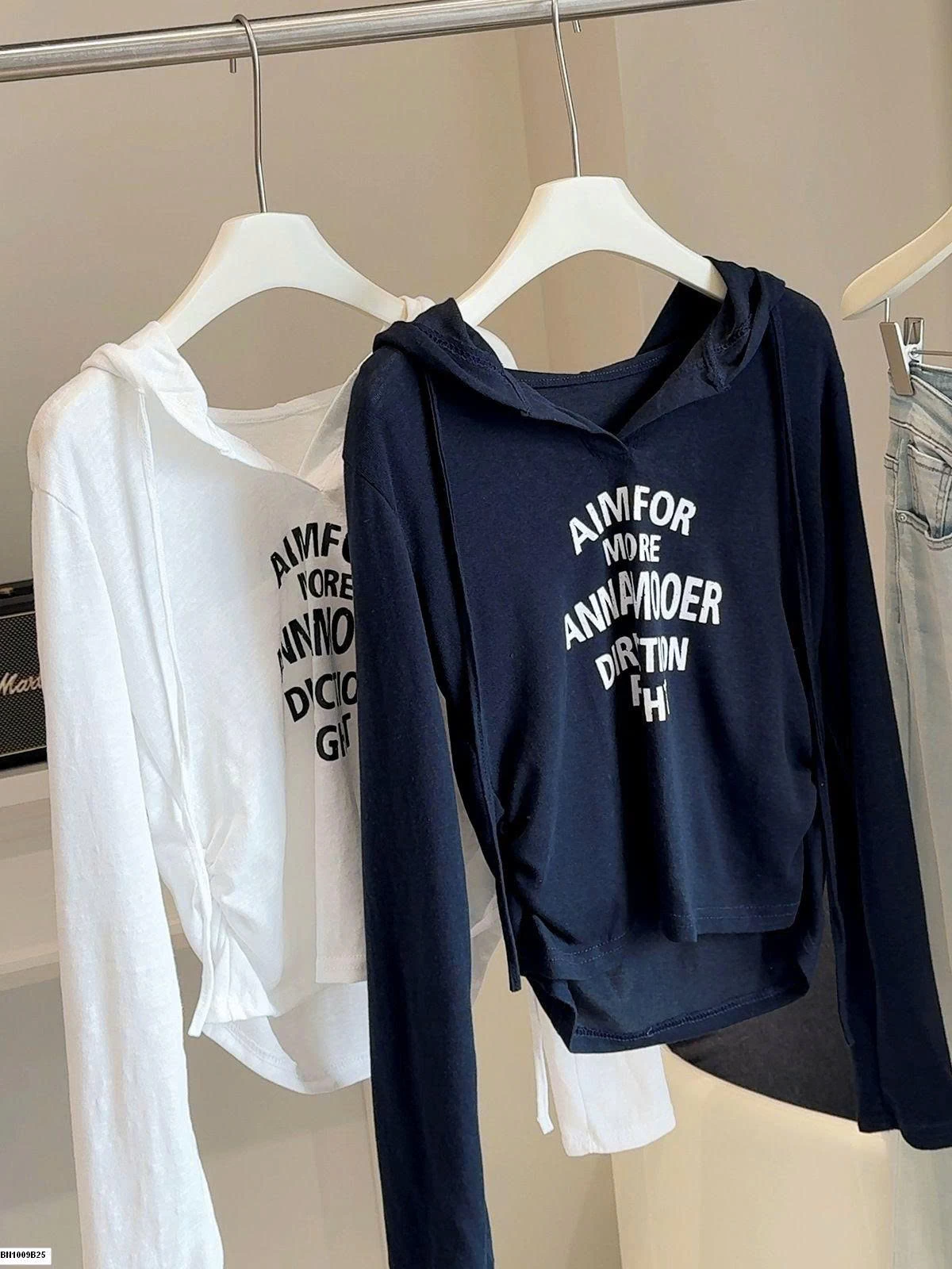 ÁO CHỮ DÀI TAY LIỀN MŨ RÚT EO