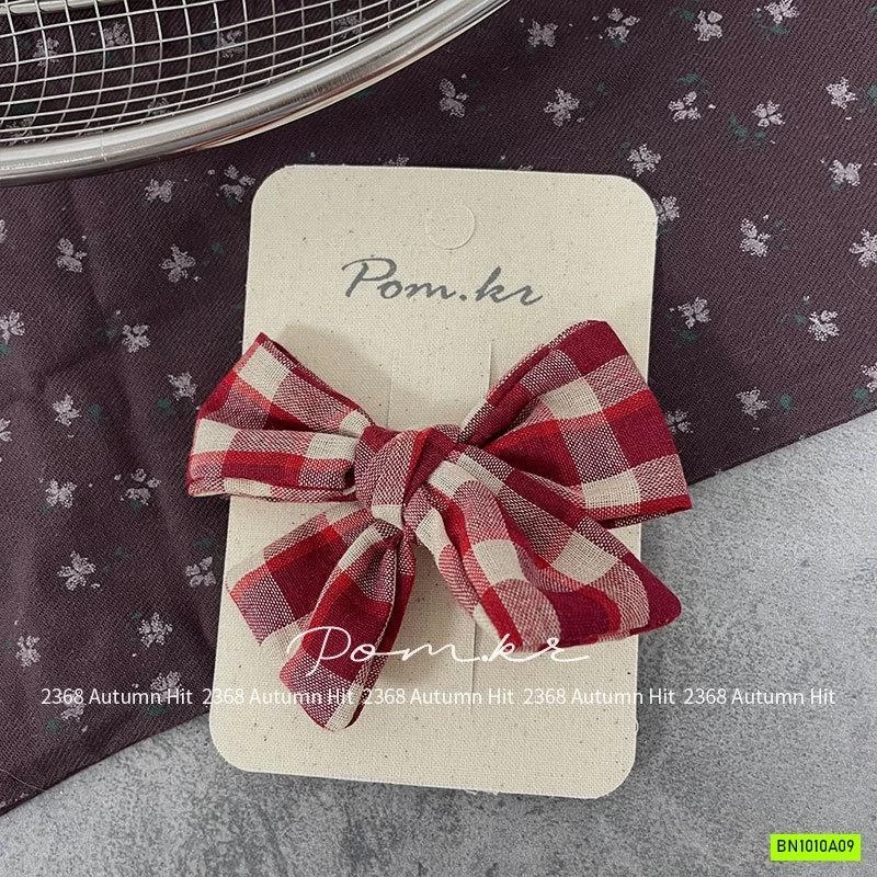 SET 2 KẸP TÓC CARO ĐỎ GIÁNG SINH