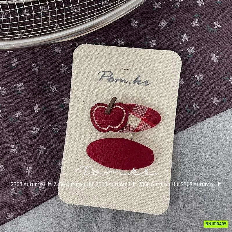 SET 2 KẸP TÓC CARO ĐỎ GIÁNG SINH