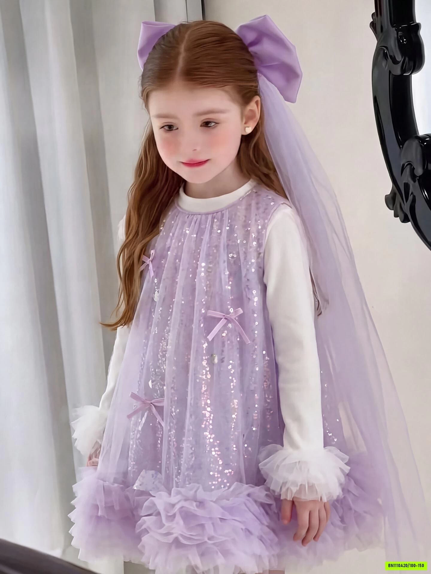 ĐẦM VOAN CÔNG CHÚA TÍM BLING