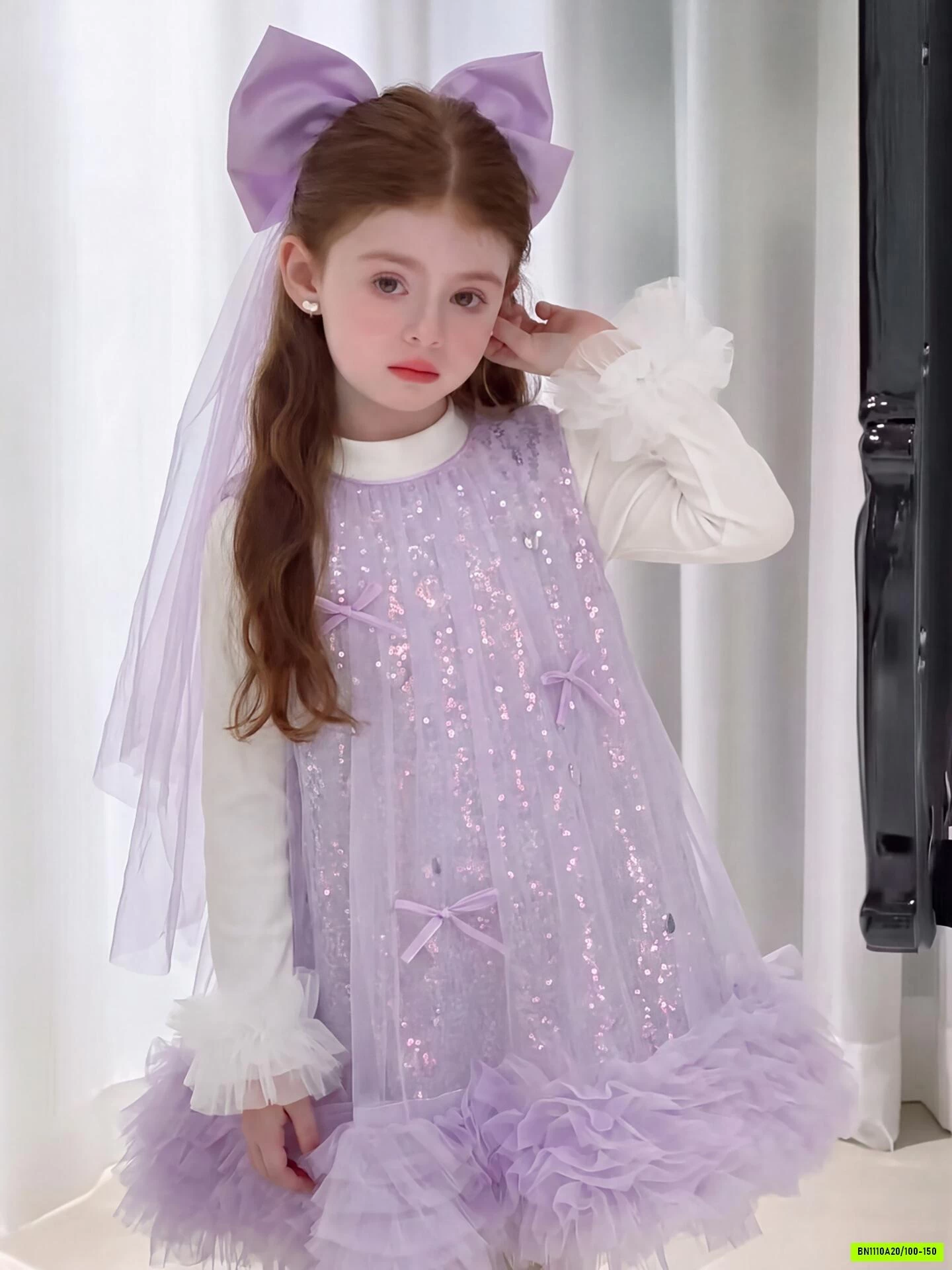 ĐẦM VOAN CÔNG CHÚA TÍM BLING