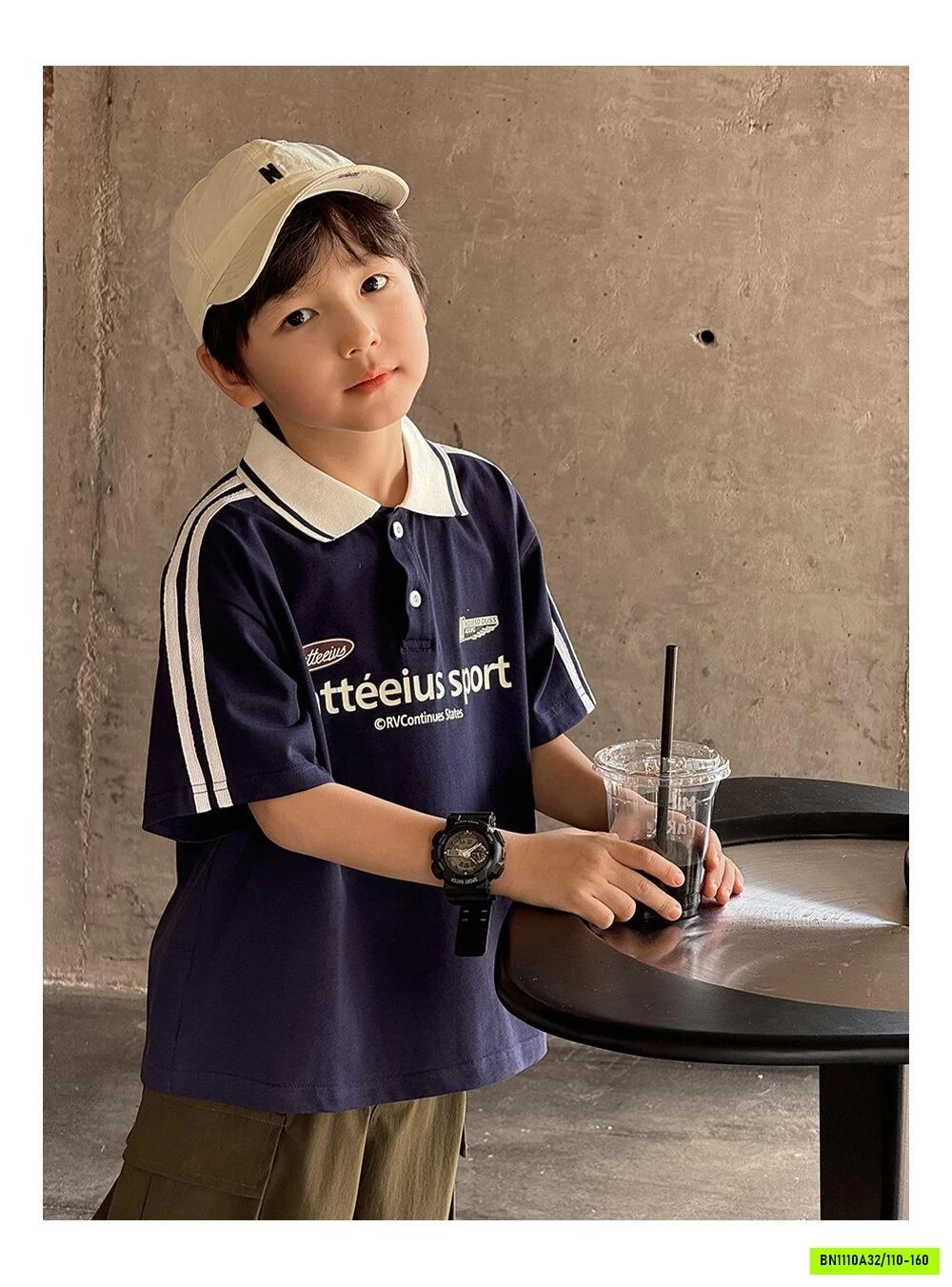 ÁO POLO SPORT SỌC VAI NGẮN TAY