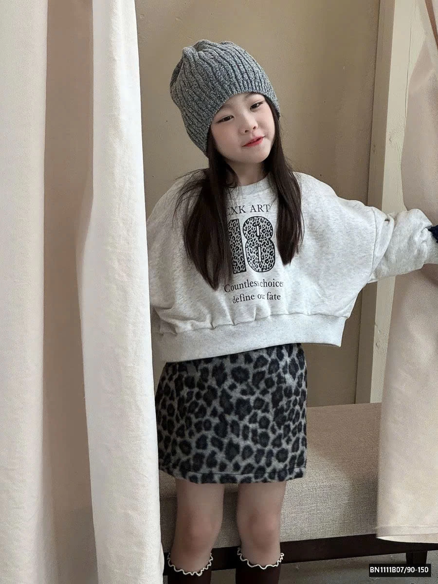 SÉT ÁO NỈ CROPTOP MIX CHÂN VÁY DA BEO