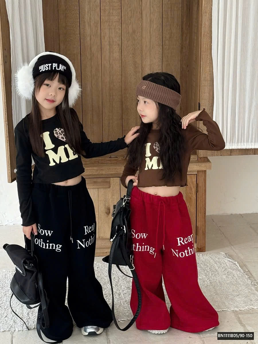 QUẦN NỈ DÁNG RỘNG IN CHỮ