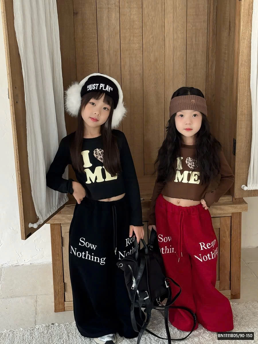 QUẦN NỈ DÁNG RỘNG IN CHỮ