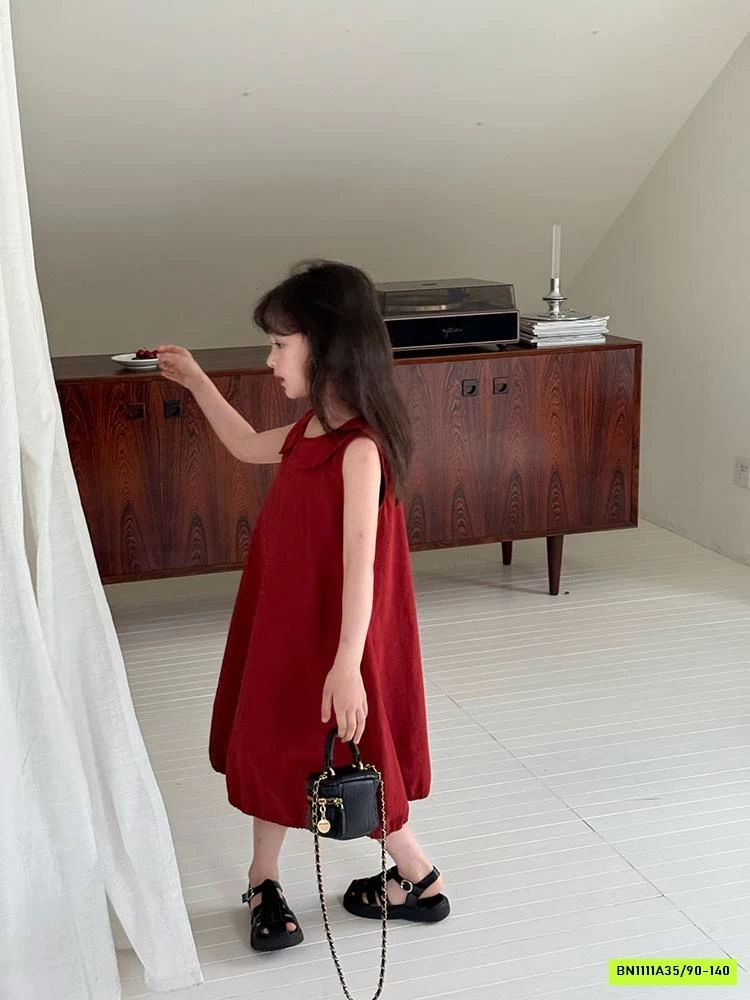 ĐẦM BÍ ĐỎ CỔ SEN 25E021 AMBB