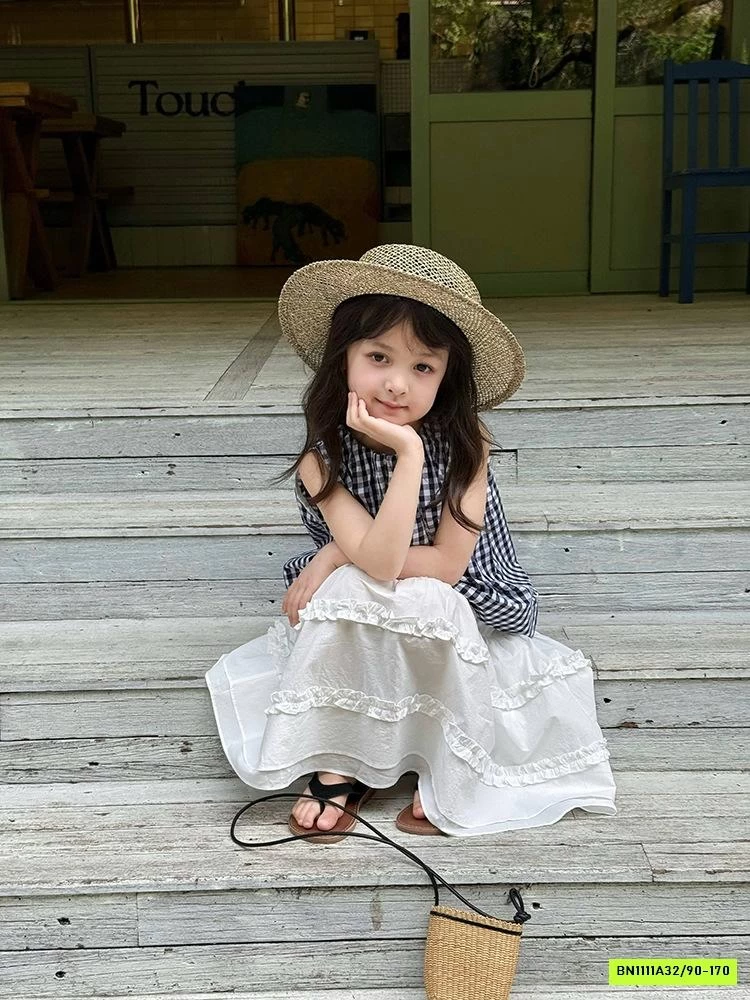 CHÂN VÁY BÈO TRẮNG DÁNG DÀI 25C151 AMBB