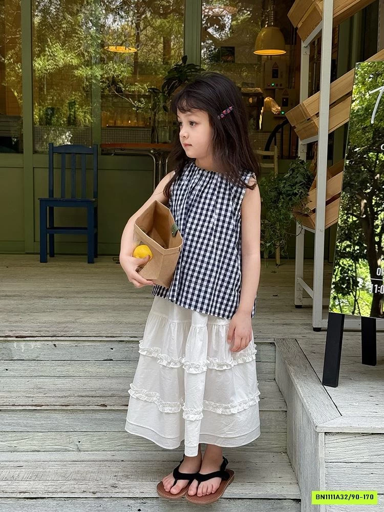 CHÂN VÁY BÈO TRẮNG DÁNG DÀI 25C151 AMBB