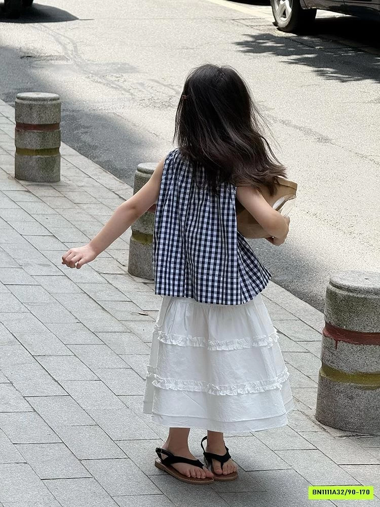 CHÂN VÁY BÈO TRẮNG DÁNG DÀI 25C151 AMBB