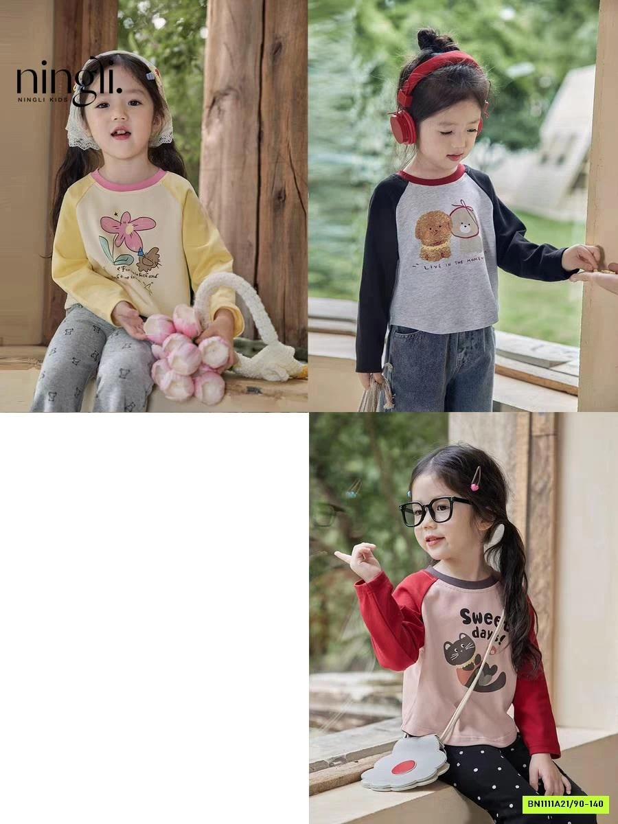 ÁO THUN PHỐI MÀU TAY NINGLI