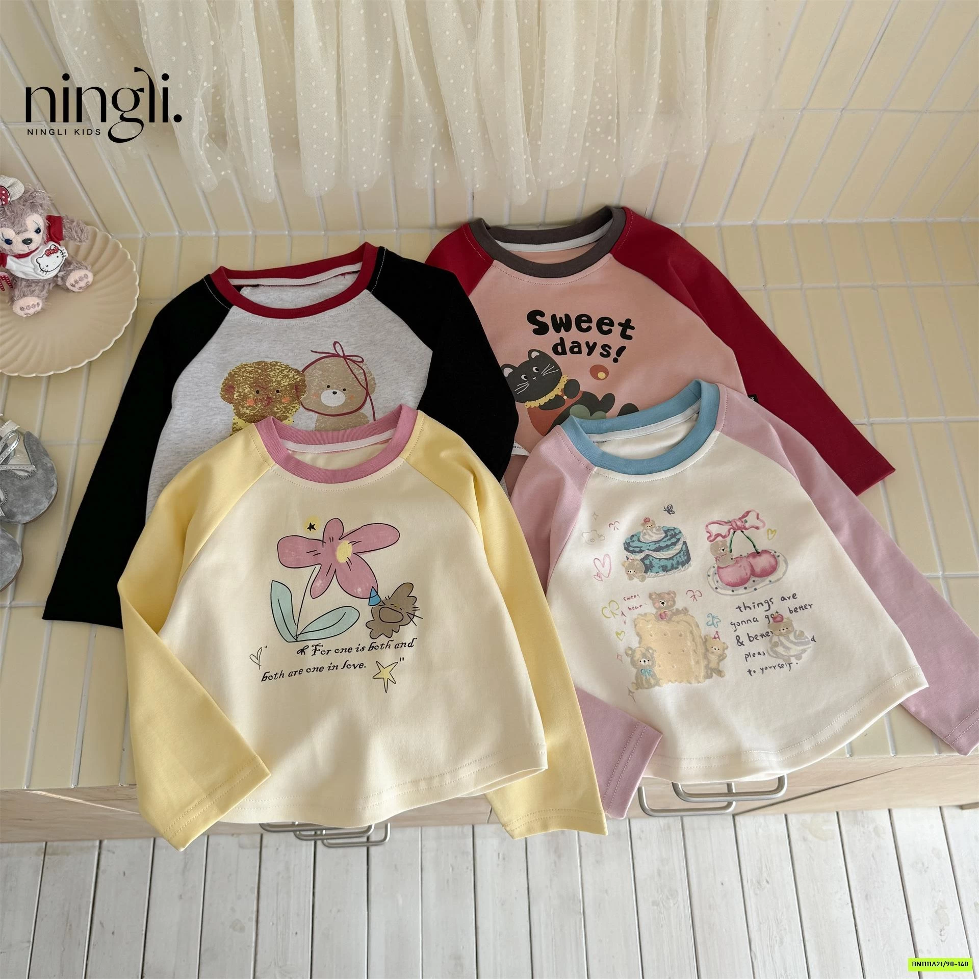 ÁO THUN PHỐI MÀU TAY NINGLI