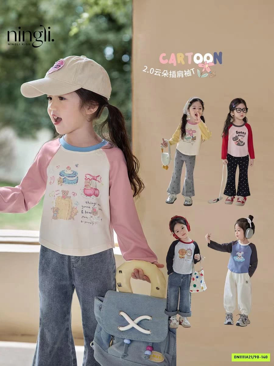 ÁO THUN PHỐI MÀU TAY NINGLI